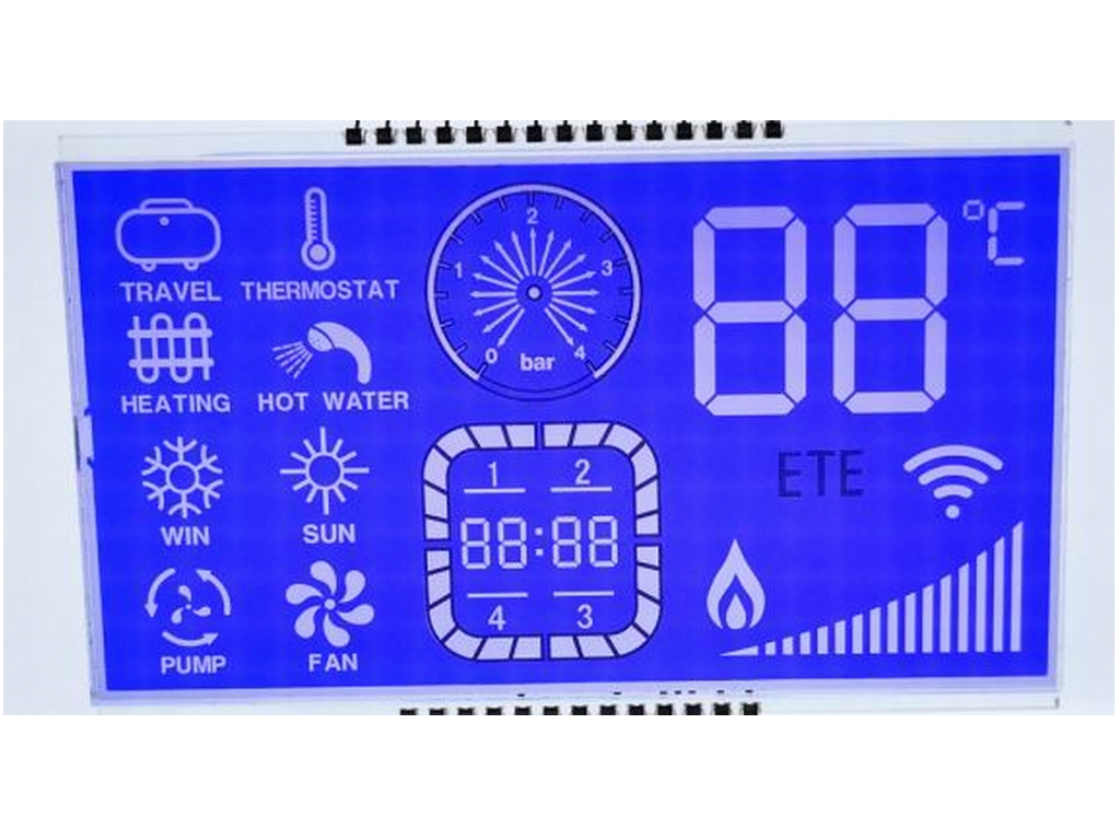 TN負(fù)顯藍(lán)膜，溫控器用屏